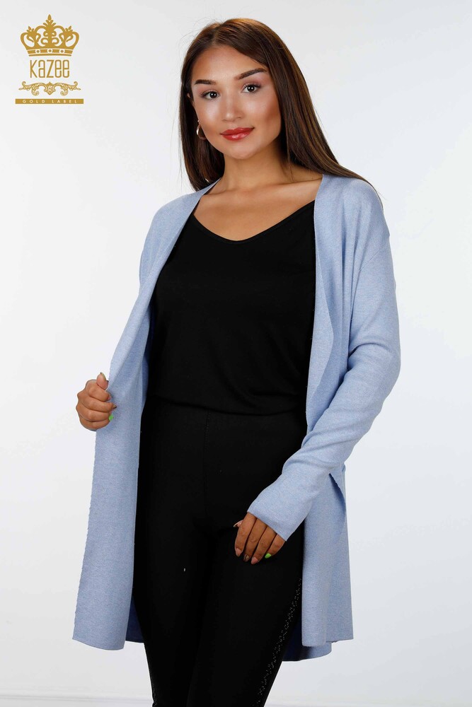 Grossiste en Tricot pour Femmes Cardigan Longue Poche Détaillée Viscose - 16871 | KAZEE - 1