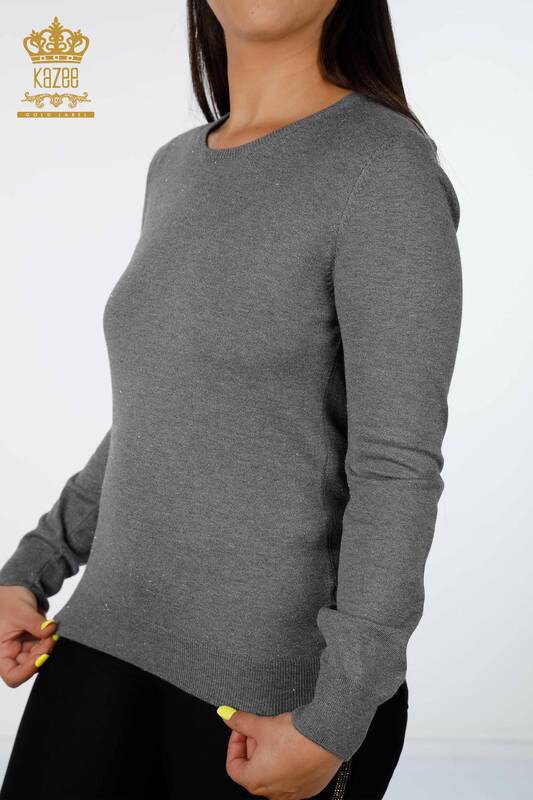 Grossiste Pull Femme Col Rond Silvery Basic Viscose - 15317 | KAZEE