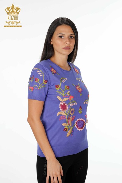 Vente en gros Tricots pour femmes Motifs floraux colorés American Model Stone - 16755 | KAZEE - Thumbnail