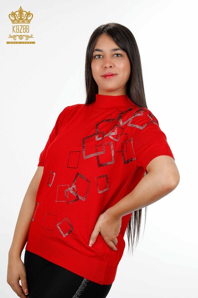 Vente en gros Tricots pour femmes à motifs American Model Stone brodé - 16695 | KAZEE - Thumbnail