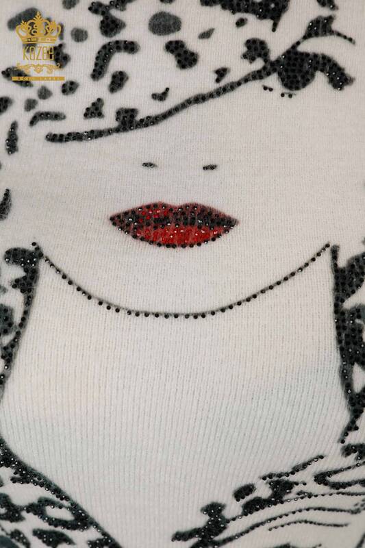 Vente en gros de pulls en tricot pour femmes Motif d'impression numérique Angora - 18924 | KAZEE