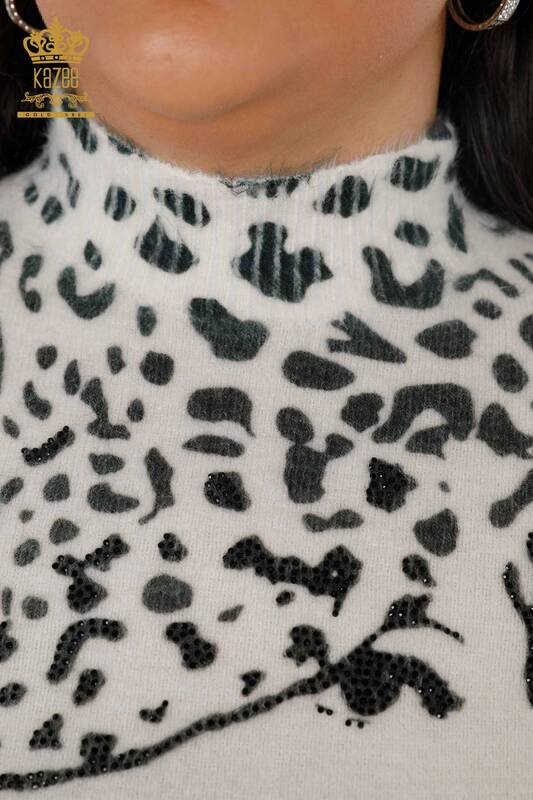 Vente en gros de pulls en tricot pour femmes Motif d'impression numérique Angora - 18924 | KAZEE