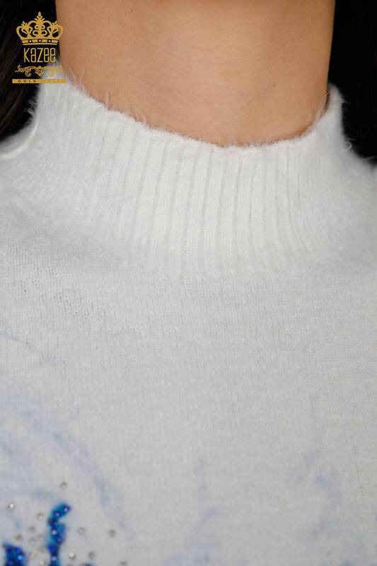 Vente en gros de pull en tricot pour femme imprimé numérique à motifs colorés Angora - 18925 | KAZEE
