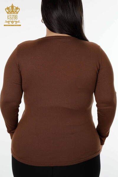 Vente en gros Pull en tricot pour femmes Taba à motifs d'étoiles colorées - 15957 | KAZEE - Thumbnail