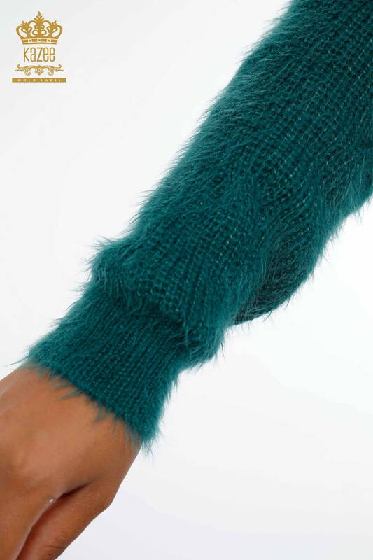 Vente en gros de pull en tricot pour femmes cheveux tricotés basiques à manches longues en viscose - 19063 | KAZEE
