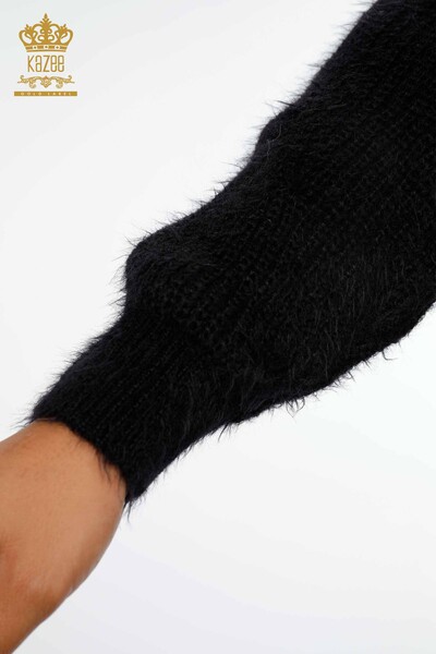 Vente en gros de pull en tricot pour femmes cheveux tricotés basiques à manches longues en viscose - 19063 | KAZEE - Thumbnail