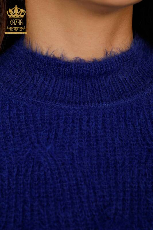 Vente en gros de pull en tricot pour femmes cheveux tricotés basiques à manches longues en viscose - 19063 | KAZEE