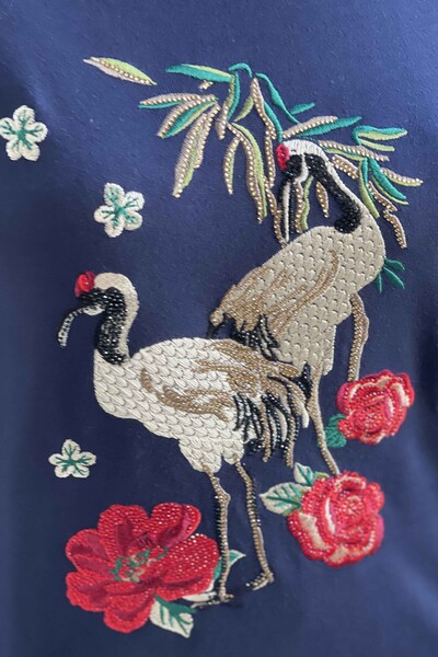 Vente en gros de pull en tricot pour femmes à manches courtes à motif floral - 16600 | KAZEE - Thumbnail