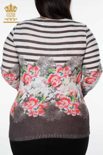 Vente en gros de pull en tricot à motifs angora pour femmes - 18513 | KAZEE - Thumbnail