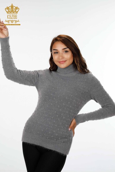 Vente en gros de pull en tricot pour femmes à pois transition de couleur détaillée - 18796 | KAZEE - 6