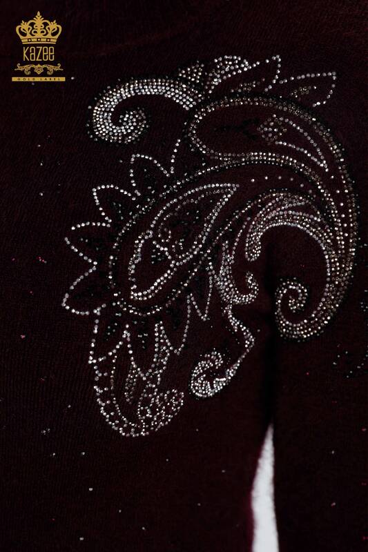 Vente en gros de pull en tricot pour femmes motif brodé de pierre à pois - 18901 | KAZEE