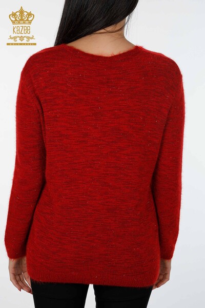 Vente en gros de pull en tricot pour femmes à col en V scintillant et à manches longues - 19081 | KAZEE - Thumbnail