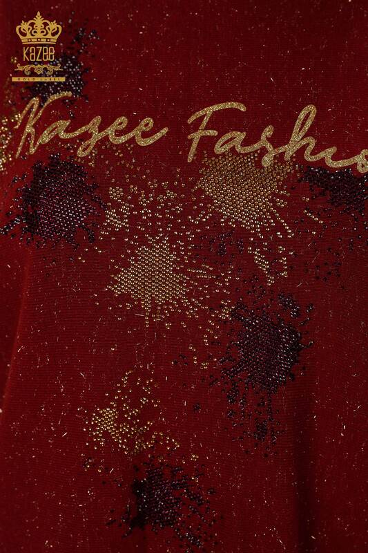 en gros de tricots pour femmes avec texte détaillé poche pierre brodée - 16251 | KAZEE