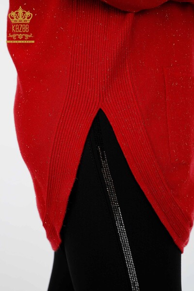 en gros de tricots pour femmes avec texte détaillé poche pierre brodée - 16251 | KAZEE - Thumbnail