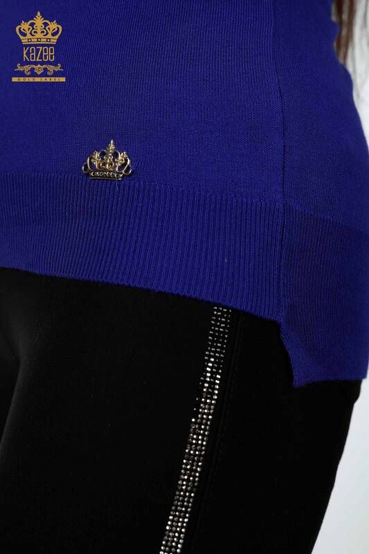 Vente en gros de tricots pour femmes à manches longues à col en V détaillé - 14339 | KAZEE