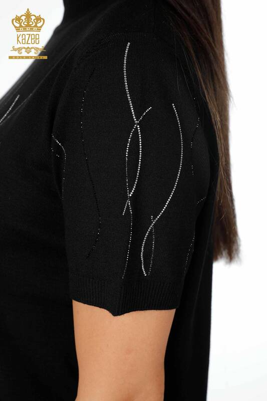 Vente en gros de tricots pour femmes papillon à motifs manches rayures ligne pierre brodée - 16898 | KAZEE