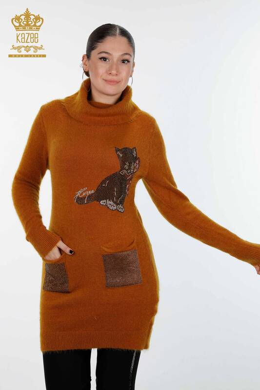 Tunique en gros de tricots pour femmes à motifs de chat Kazee Pierre détaillée - 18882 | KAZEE