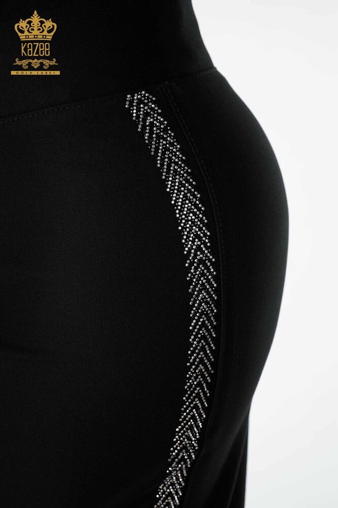 Grossiste Jupe Femme Pierre Brodée Noire - 4187 | KAZEE - 3