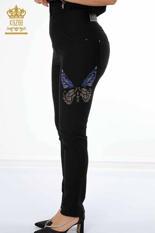 Grossiste Leggings Pantalon Papillon Motif Noir Pour Femme - 3582 | KAZEE