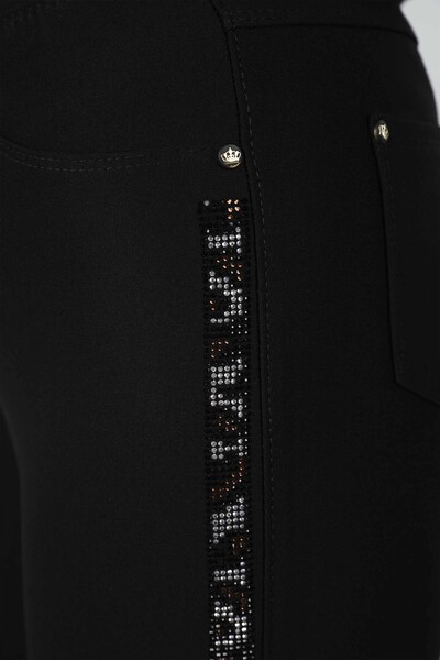 Vente en gros de pantalons de poche détaillés à rayures pour femmes - 3327 | KAZEE - Thumbnail