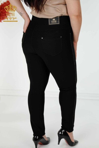 Grossiste Pantalon Femme Noir Avec Motif Floral - 3400 | KAZEE - 9