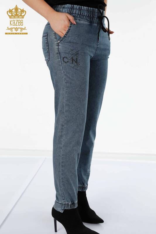 Grossiste Pantalon Femme Avec Taille Élastique Bleu Marine - 3500 | KAZEE