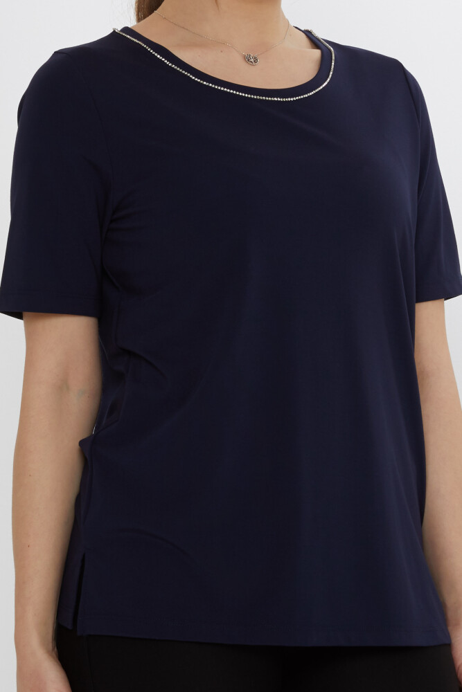 Воротник блузки с отделкой из камня, темно-синий - 80030 | KAZEE (Набор из 3 шт. M-L-XL) - 5