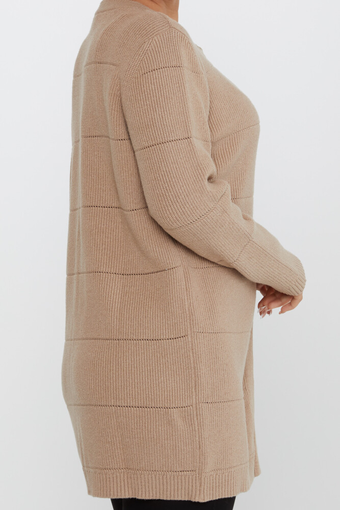 Вязаный кардиган с пуговицами бежевого цвета - 30643 | KAZEE (Набор из 3 шт. M-L-XL) - 4