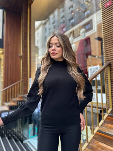 Вязаный свитер - базовый - черный - 32132 | KAZEE (комплект из 3 предметов S-M-L) - 3