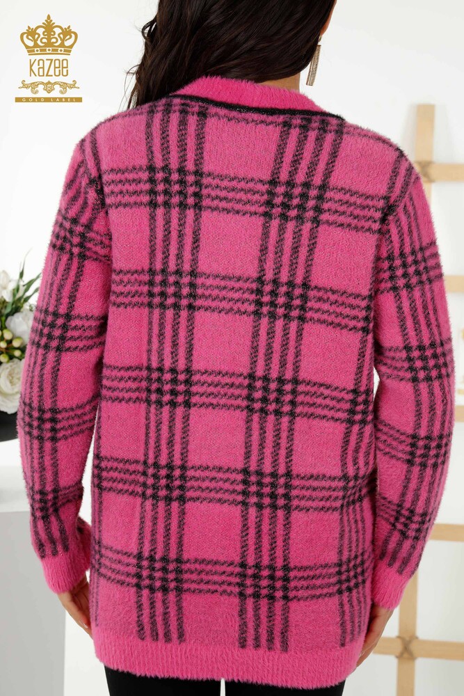 Wholesale Women's Cardigan Two Colors Angora - Fuchsia - 30177 | KAZEE - 6