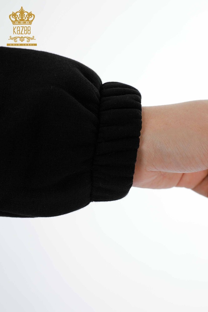 Tuta da donna all'ingrosso in pelle nera con dettagli - 17467 | KAZEE - 9