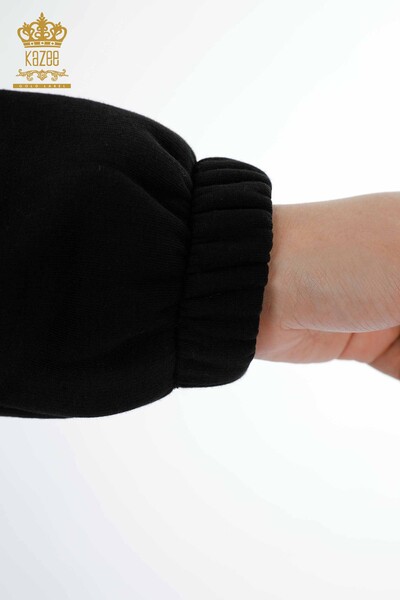 Tuta da donna all'ingrosso in pelle nera con dettagli - 17467 | KAZEE - 9