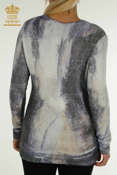 Wholesale Women's Angora Knitwear Sweater Long Sleeve Digital - 40023 | KAZEE - Thumbnail