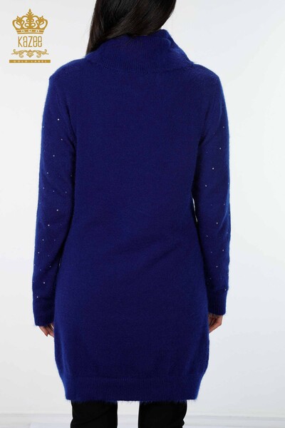 Wholesale Women's Angora Tunic Stone Embroidered Two Pocket Detailed - 18876 | KAZEE - 16