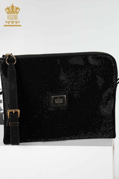 Kazee - Wholesale Women's Bag Crystal Stone Embroidered Black - 526 | KAZEE (1)
