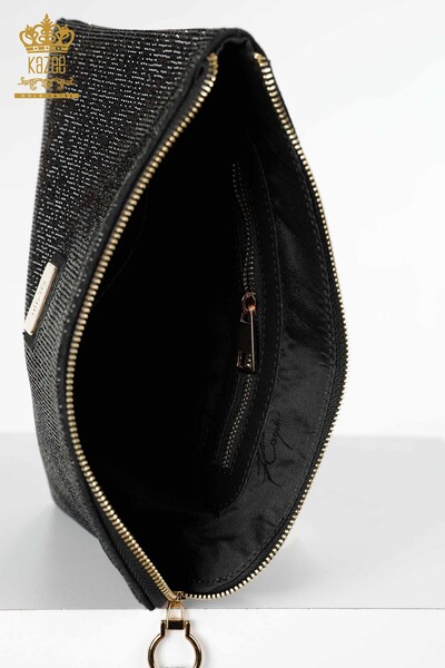 Wholesale Women's Bag Crystal Stone Embroidered Black - 526 | KAZEE - Thumbnail
