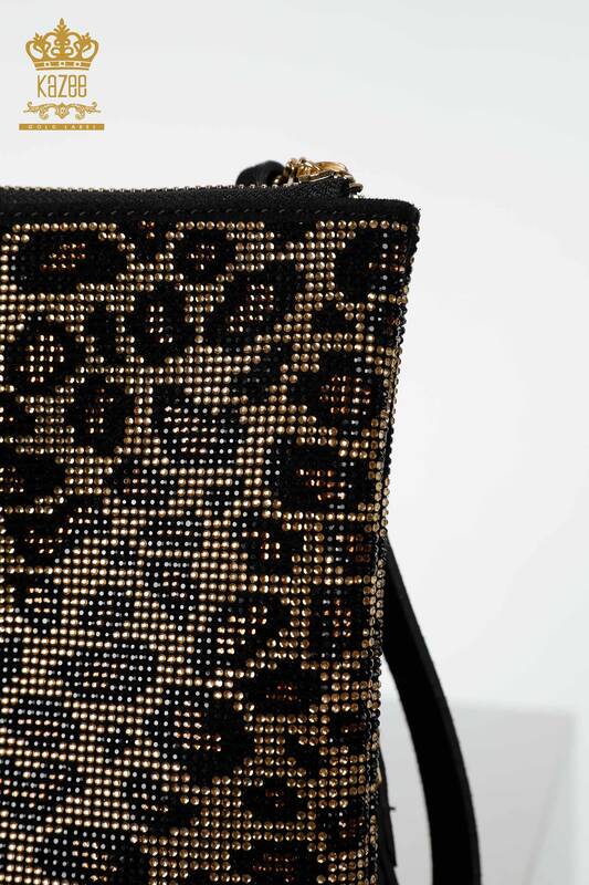 Wholesale Women's Handbag Leopard Stone Embroidered - 513 | KAZEE