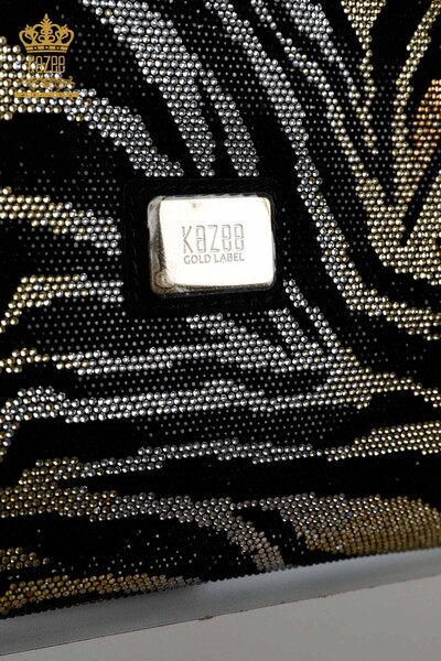 Kazee - Wholesale Women's Bag Zebra Stone Embroidered Black - 529 | KAZEE (1)