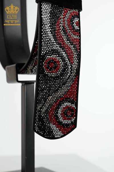 Wholesale Women's Belt Stone Embroidered Red - 535 | KAZEE - Thumbnail (2)