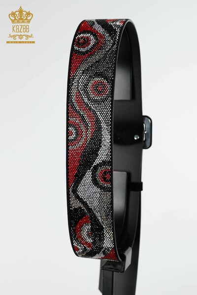 Wholesale Women's Belt Stone Embroidered Red - 535 | KAZEE - Thumbnail