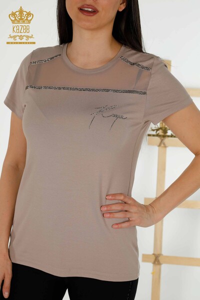Wholesale Women's Blouse - American Model - Mink - 78857 | KAZEE - Thumbnail