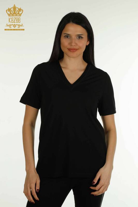 Wholesale Women's Blouse Basic Black - 79864 | KAZEE