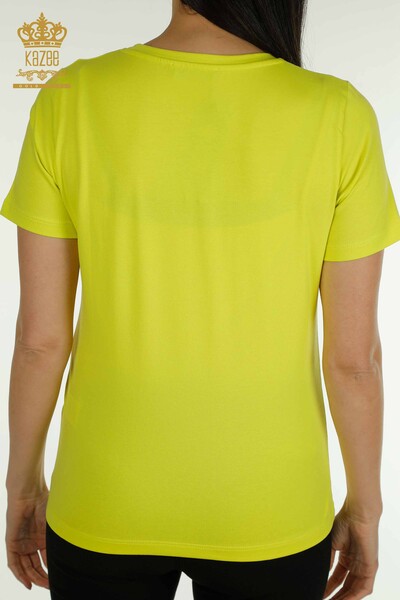 Wholesale Women's Blouse Basic Yellow - 79562 | KAZEE - Thumbnail