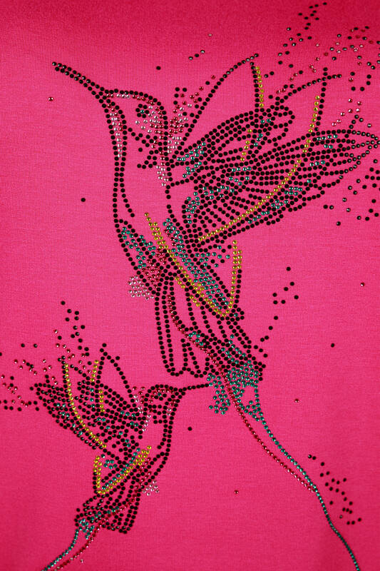 Wholesale Women's Blouse Bird Pattern Stone Embroidery - 78845 | KAZEE