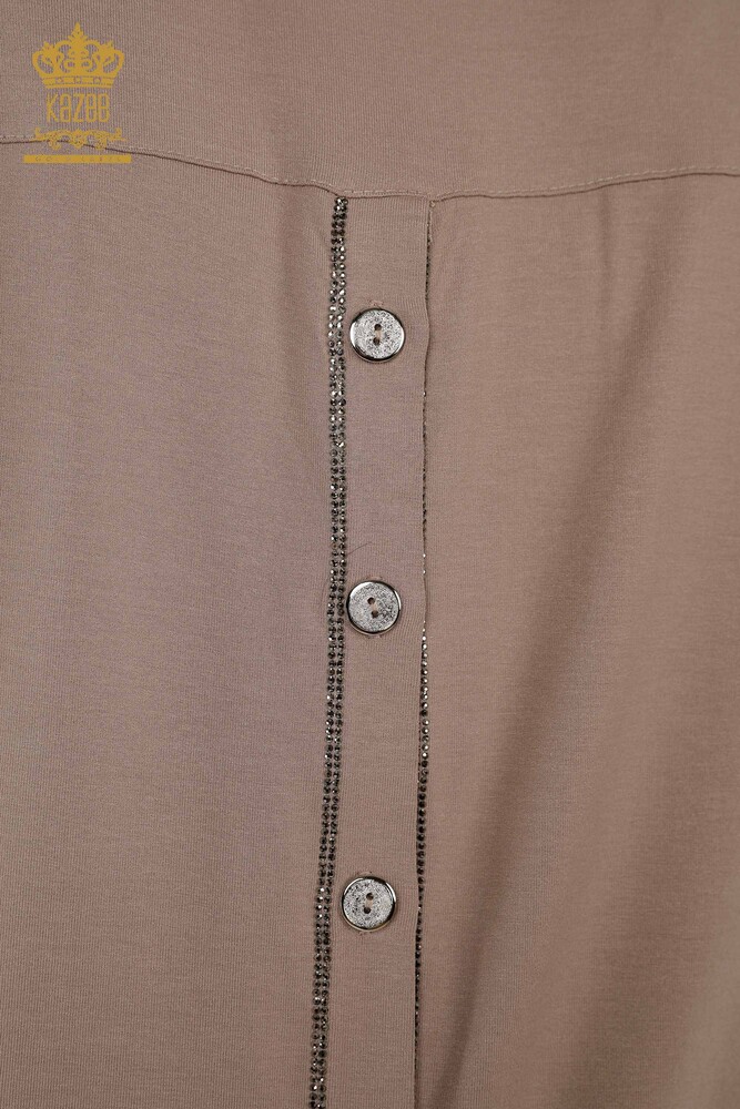 Wholesale Women's Blouses - Button Detailed - Mink - 79297 | KAZEE - 7