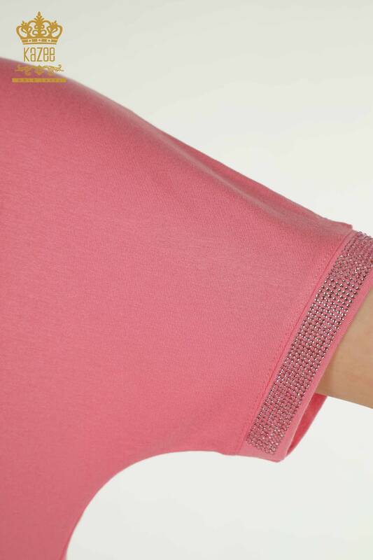 Wholesale Women's Blouse Button Detailed Pink - 79297 | KAZEE