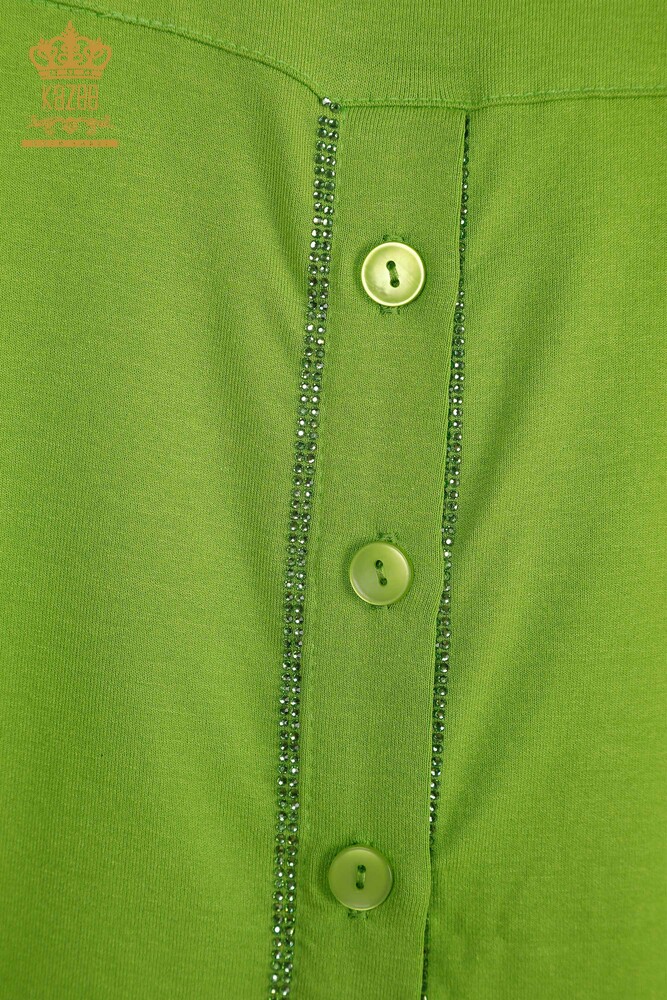 Wholesale Women's Blouse Button Detailed Pistachio Green - 79297 | KAZEE - 8