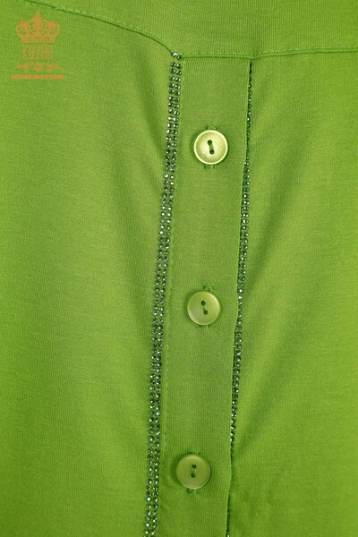 Wholesale Women's Blouse Button Detailed Pistachio Green - 79297 | KAZEE - 8