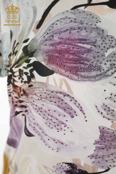 Wholesale Women's Blouse - Digital Print - Saffron - 12001 | KAZEE - 4