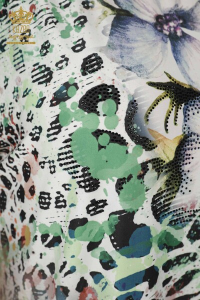 Wholesale Women's Blouse - Floral Pattern - Mink - 12050 | KAZEE - 3